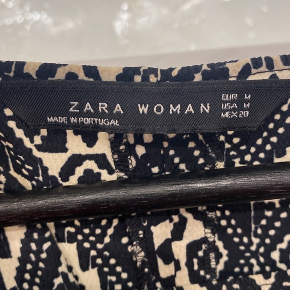 Navy and cream batik motif Zara dress/tunic - Picture 6 of 7